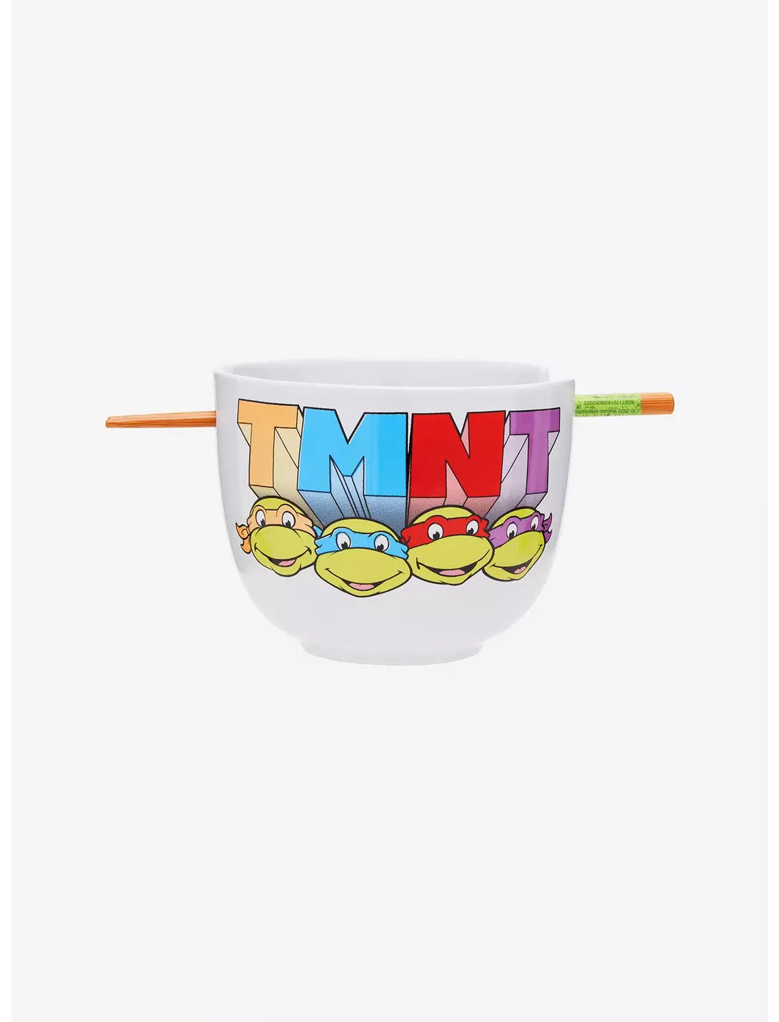 Teenage Mutant Ninja Turtles Faces Ramen Bowl with Chopsticks