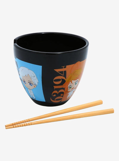 The Promised Neverland Chibi Characters Ramen Bowl with Chopsticks