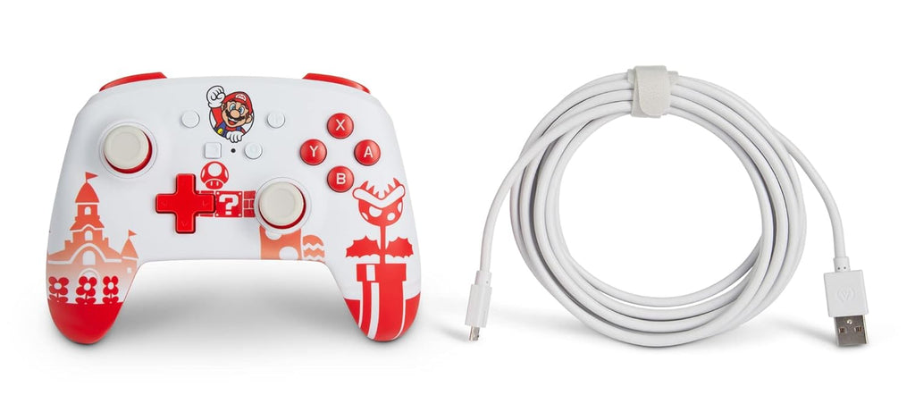 PowerA Enhanced Wired Controller for Nintendo Switch - Mario Red/White,