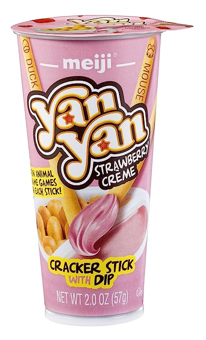 Meiji Yan Yan Dipping Sticks, Strawberry Crème - 2 oz