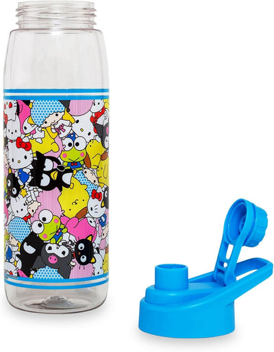 Silver Buffalo Sanrio Hello Kitty and Friends Plastic Water Bottle With Screw-Top Lid