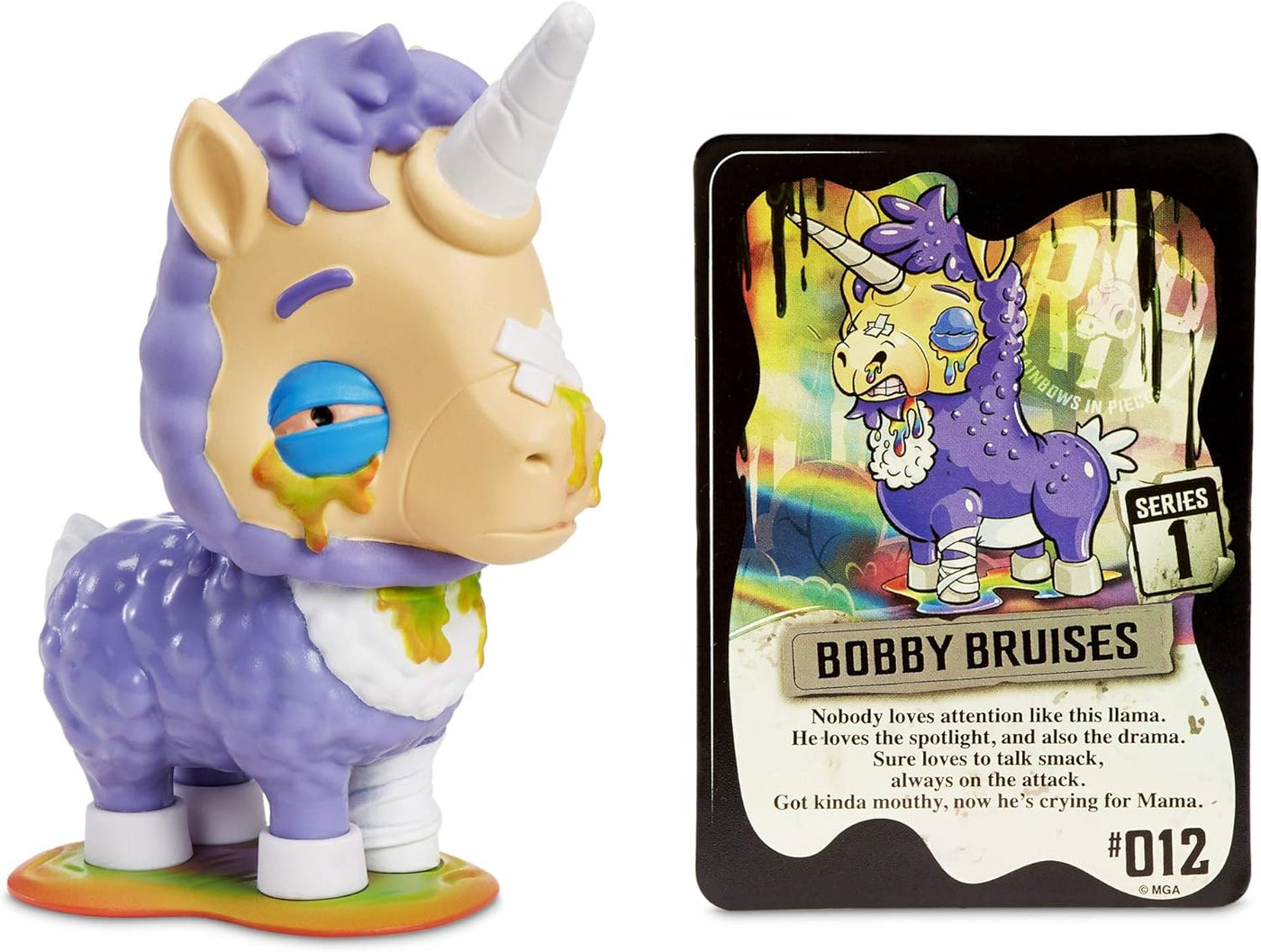 MGA Entertainment R.I.P. Rainbows in Pieces Gnarly, Messed Up Unicorn Character Bobby Bruises
