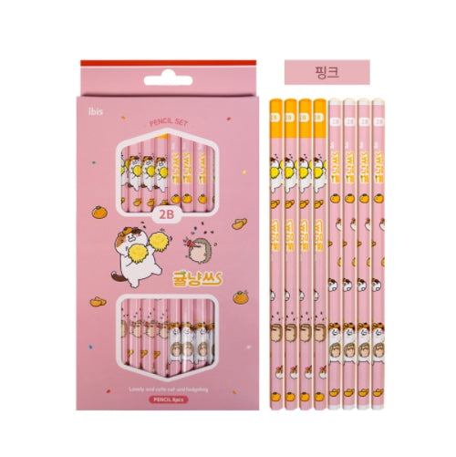 ORANGE CAT PENCIL SET 8 PIECE SET