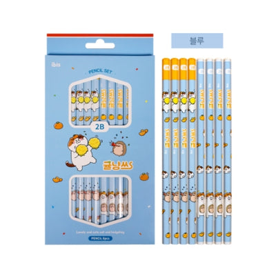 ORANGE CAT PENCIL SET 8 PIECE SET