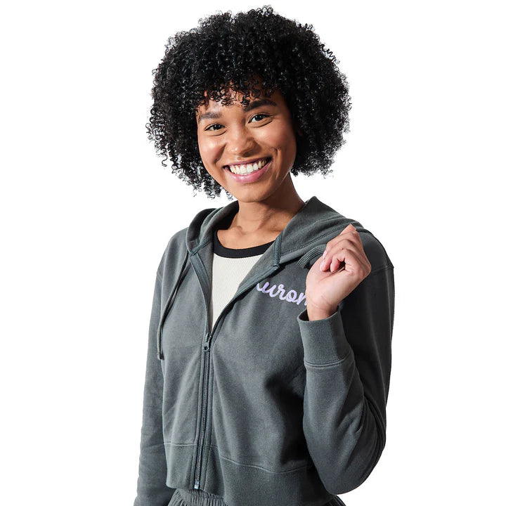 Kuromi Hearts & Bows Women's 2-Pack Charcoal Long Sleeve Crop Hoodie & Joggers Combo Set