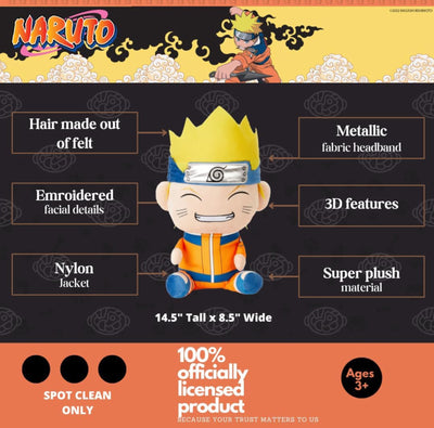 Naruto Anime Ninja Kids Bedding Super Soft Plush Cuddle Pillow Buddy