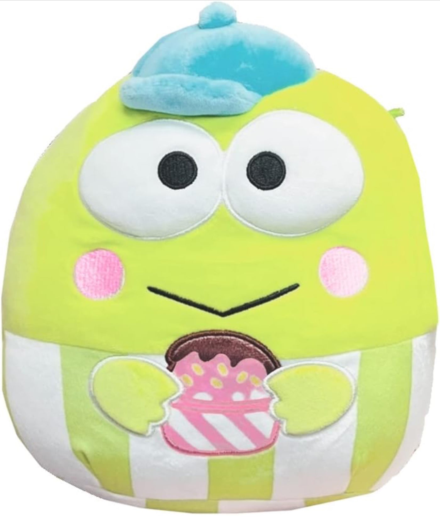 Squishmallow Official Kellytoy Sanrio Squad Squishy Stuffed Plush Toy Animal (Keroppi (with Sundae), 8 Inch)