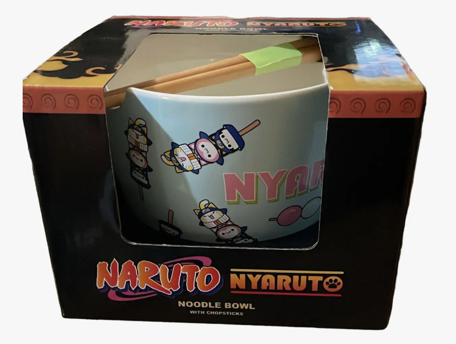 Naruto Nyaruto Noodle Bowl with chopsticks Celeste