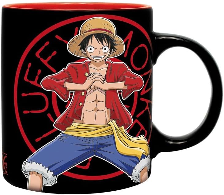 ABYSTYLE One Piece Monkey D. Luffy Red Gift Set Includes Mug, Hardcover Notebook, and Keychain
