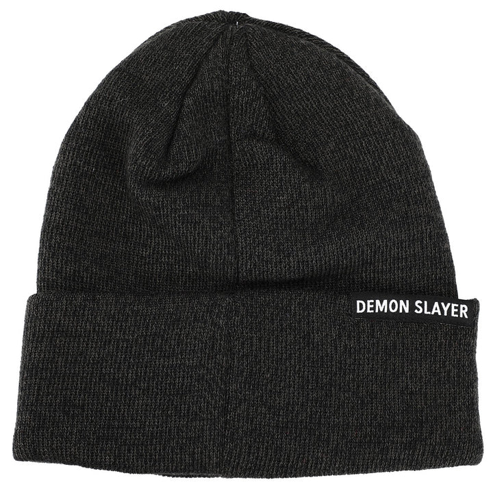Demon Slayer Character Embroidered Plain Black Cuffed Knitted Winter beanie Hat