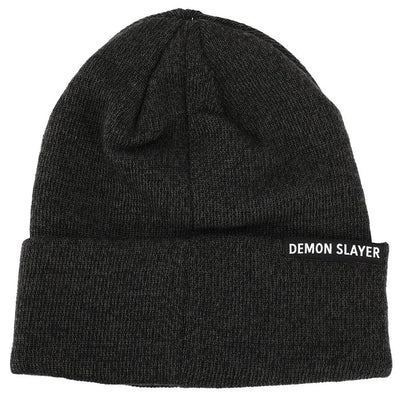 Demon Slayer Character Embroidered Plain Black Cuffed Knitted Winter beanie Hat