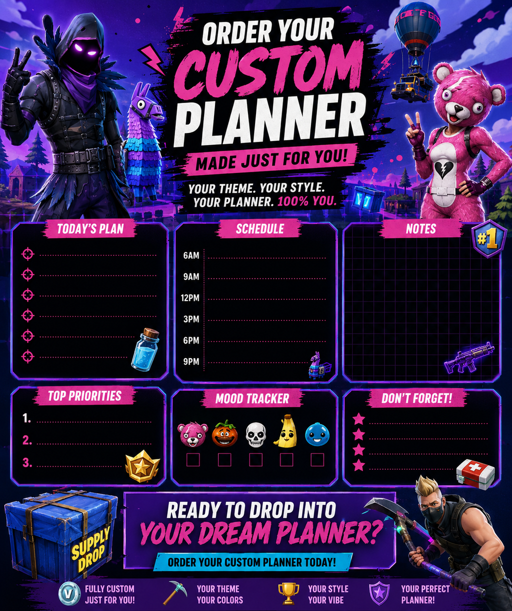 Customized Digital Planner Bundle Printable