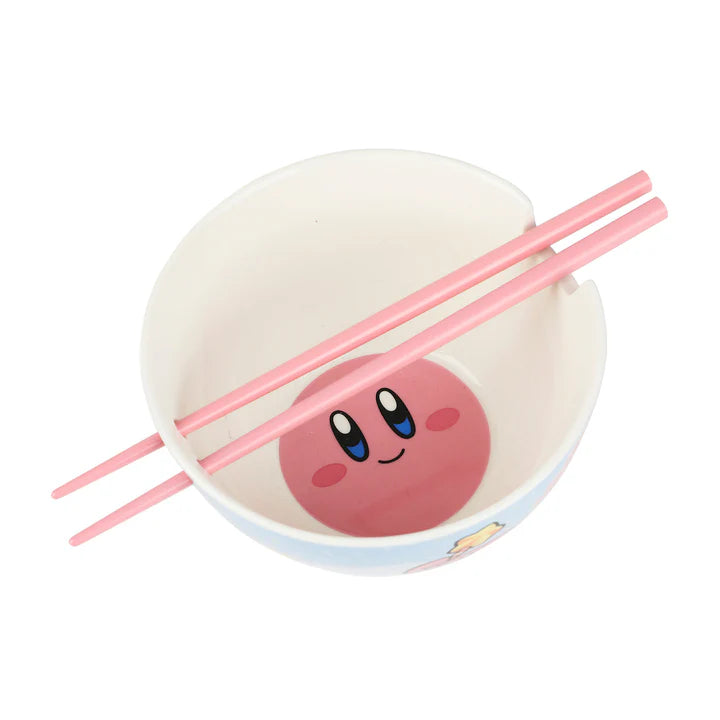 Kirby Star Wand Ceramic Ramen Bowl With Plastic Chopsticks