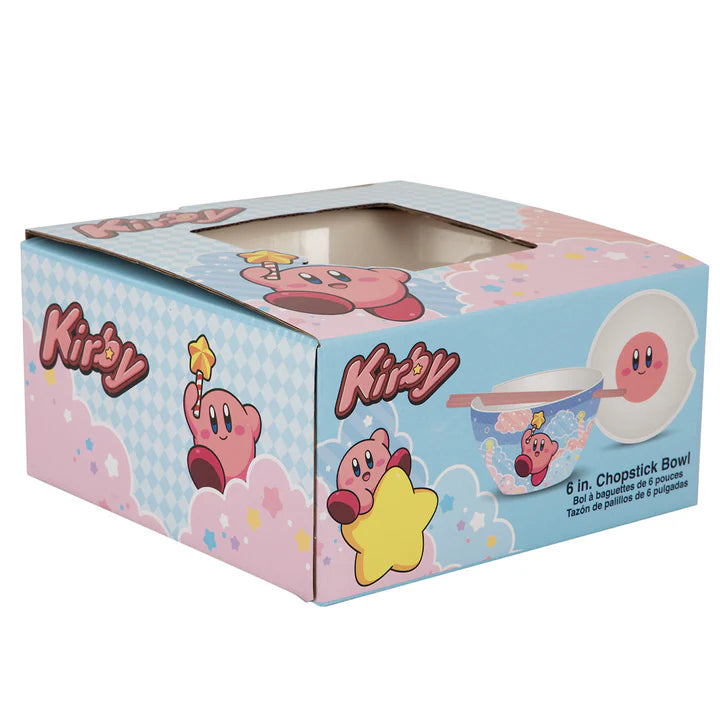 Kirby Star Wand Ceramic Ramen Bowl With Plastic Chopsticks