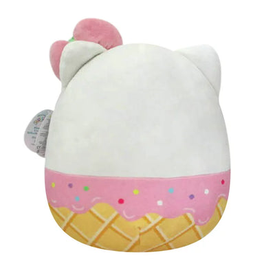 Squishmallow 8” Hello Kitty Strawberry Ice Cream Sundae Waffle