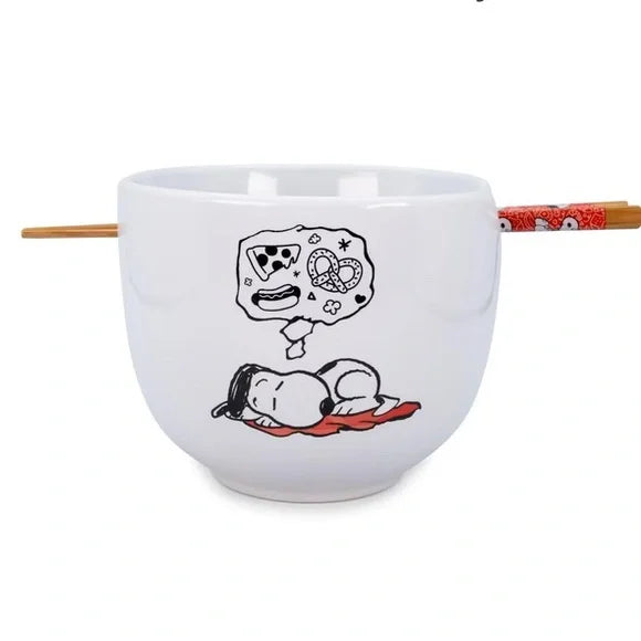 Peanuts 20 Ounce Ceramic Ramen Bowl and Chopstick Set