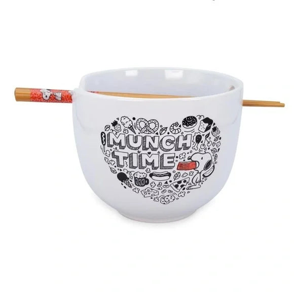 Peanuts 20 Ounce Ceramic Ramen Bowl and Chopstick Set