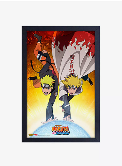 Naruto Duo Ball Framed Wood Wall Art Licensed