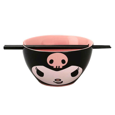 KUROMI 20 OZ. CERAMIC RAMEN BOWL WITH CHOPSTICKS