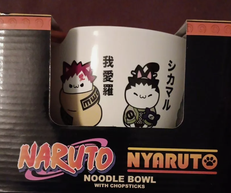 NARUTO Nyaruto Noodle Bowl with Chopsticks (RARE, Limited Edition, Ramen Bowl)