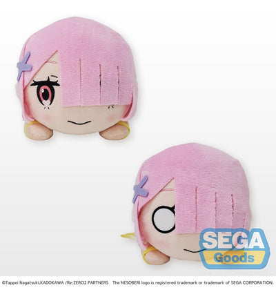 NESOBERI (Lay-Down) "Re:ZERO -Starting Life in Another World-" SP Plush "Ram" -Wind God- random face