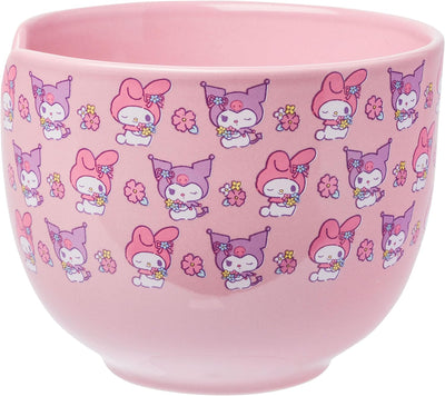 Silver Buffalo Sanrio Hello Kitty And Friends My Melody And Kuromi Pastel Flowers Ceramic Ramen Noodle Rice Bowl