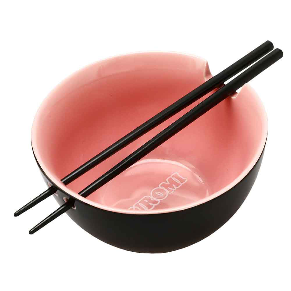 KUROMI 20 OZ. CERAMIC RAMEN BOWL WITH CHOPSTICKS