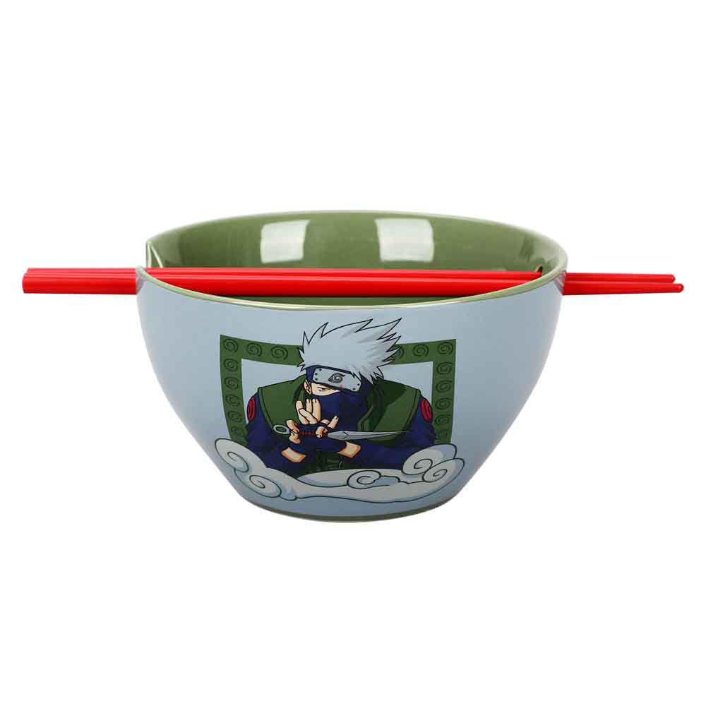 NARUTO KAKASHI 20 OZ. CERAMIC RAMEN BOWL WITH CHOPSTICKS