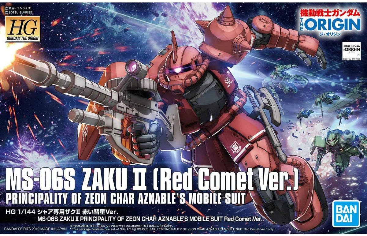 Bandai Spirits Hobby MS-06S Zaku II Char Aznable's Mobile Suit Gundam (Red Comet Ver.) Gundam The Origin HG 1/144