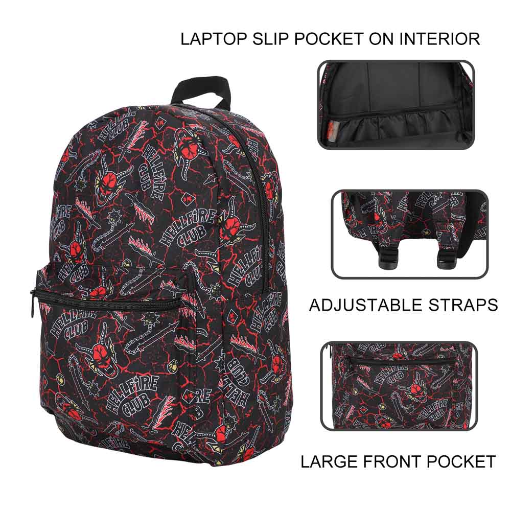 STRANGER THINGS HELLFIRE CLUB AOP LAPTOP BACKPACK