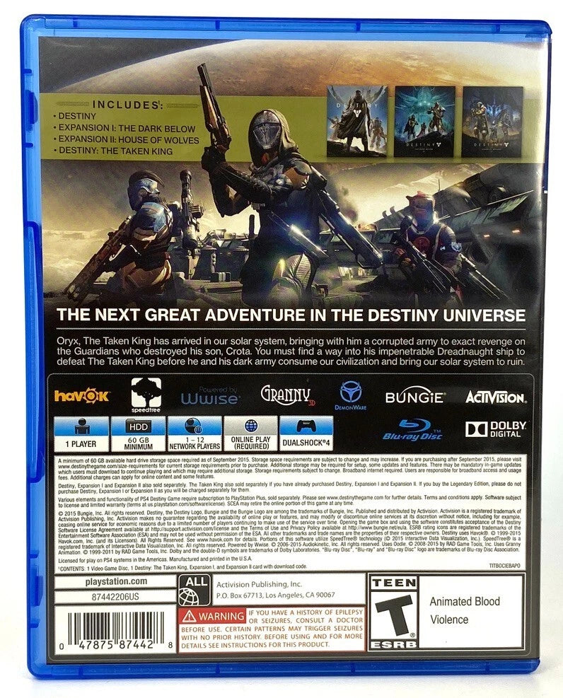 Destiny - The Taken King PS4 Game - Pre-Owned - Sony PlayStation 4