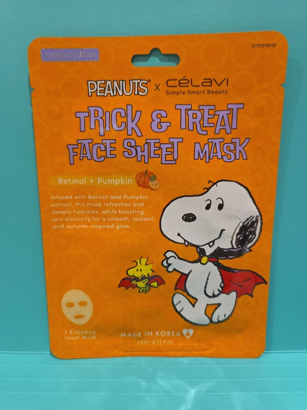 Celavi Peanuts Snoopy Trick & Treat Face Sheet Mask