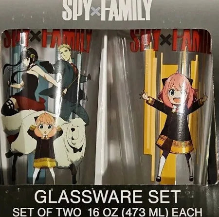Spy X Family Anime Set of Two 16 oz Glass Set