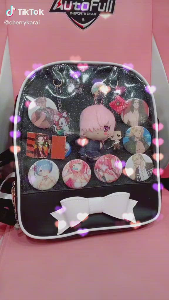 Ita Bag Backpack with Bowknot Design & Transparent Window